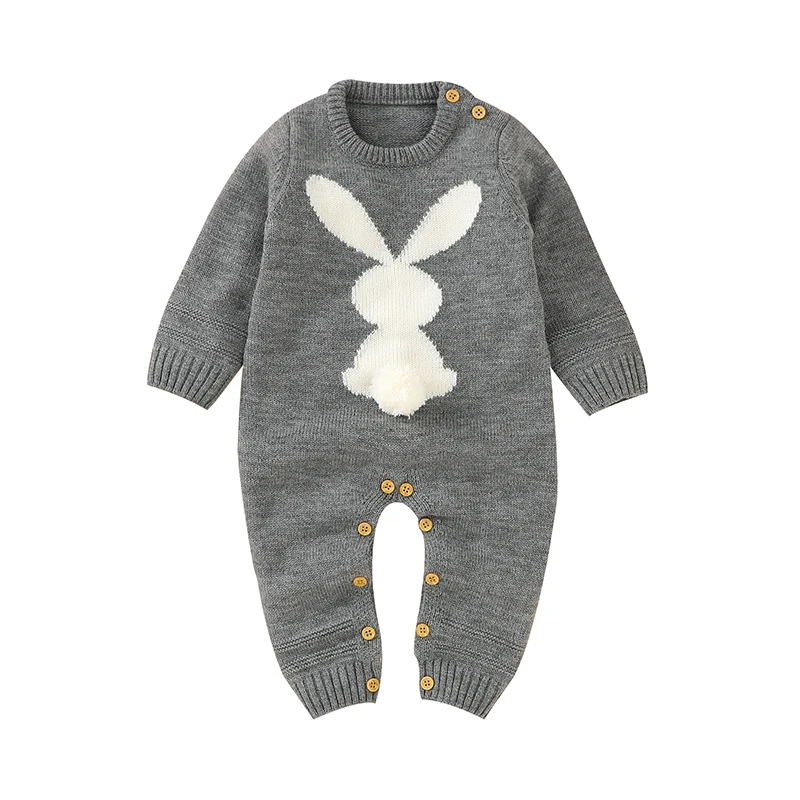 

Baby Rompers Jumpsuits Spring Easter Rabbit Knitted Newborn Infant Boys Girls Playsuits Overalls One Piece Toddler Outfits 0-18m