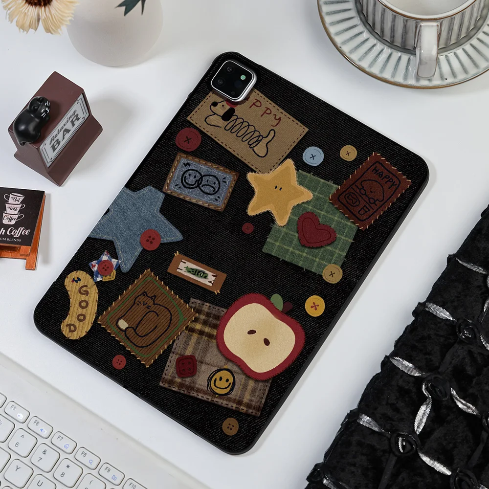 Handcrafted Patchwork Aesthetic Frosted Tablet Case Cover