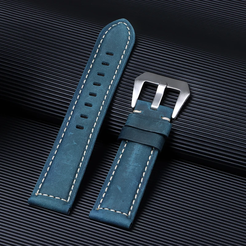 Dark Brown Crazy Horse Leather Watch Strap – Genuine Leather Belt