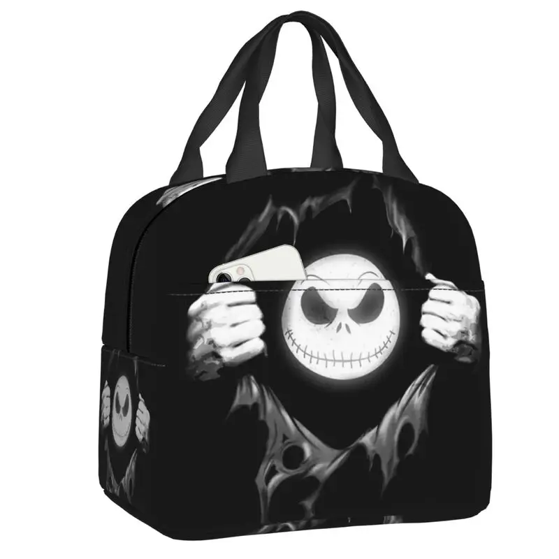 

Custom Halloween Tim Burton Christmas Horror Movie Lunch Bag Leakproof Cooler Thermal Insulated Bento Box Kids Tote Bags