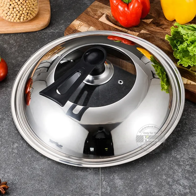Glass Lid 30/32/34/36cm Compatible with Wok Pan Stainless Steel Replacement Cover Oven Safe for Skillets Pans Universal Cookware