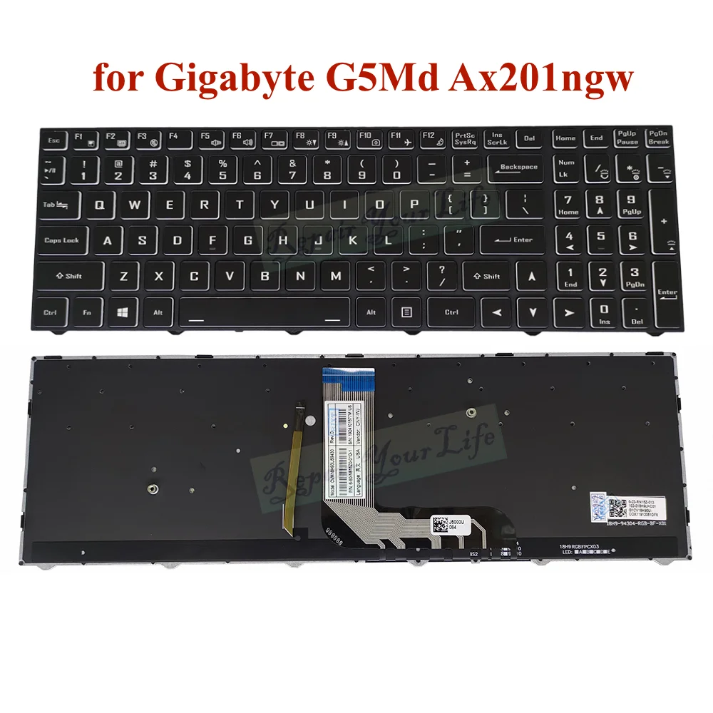 Notebook pc Eua ru Russo Inglês Teclados Backlight para Gigabyte G5md Ax201ngw G5gd G7md G7gd G5kc G7kc Gaming Laptop Parts