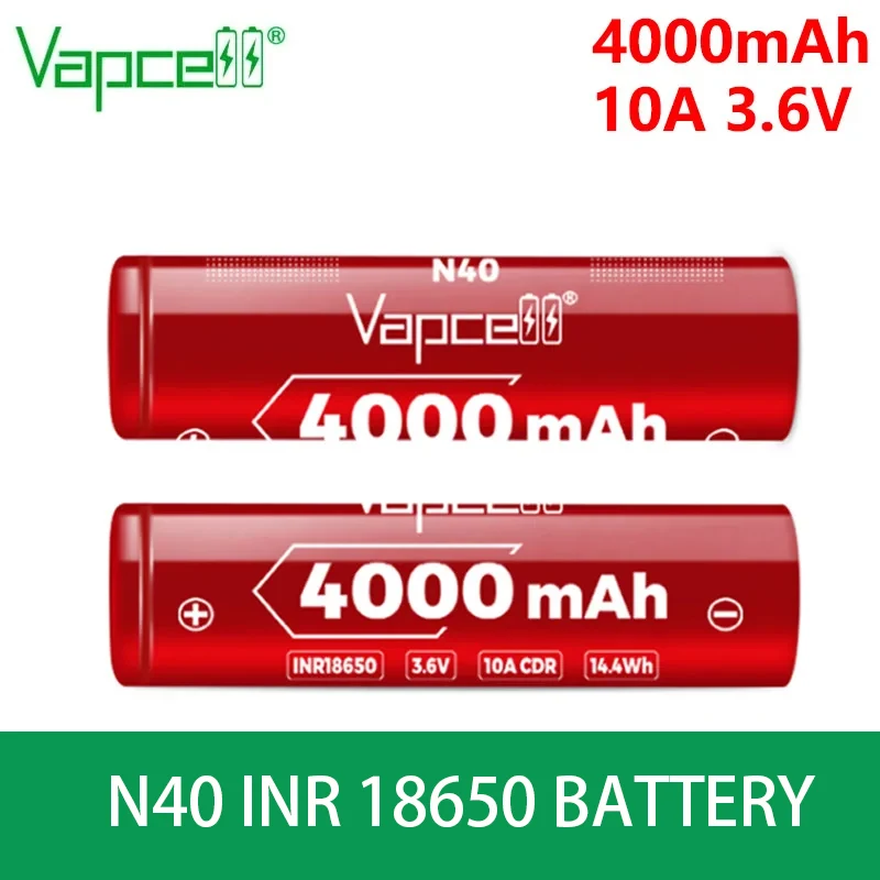 OriginalVapcellN40INR18650BatteryHighestCapacity4000mahCDR10A3.6VReachargeableBatteriesForUAVVapeModFlashlight-AliExpress44