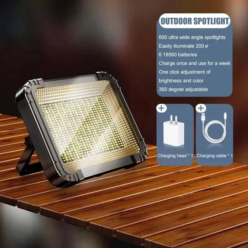 AB09-600LED Portable Lantern Tent Light Rechargeable Lantern Emergency Night Market Light Waterproof Outdoor Camping Lamp