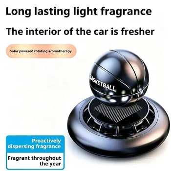 Diffusore di Aromi per Auto a Energia Solare con Rotazione Automatica a Forma di Pallone da Basket, Rimuovi Formaldeide, Profumo Duraturo e Delicato