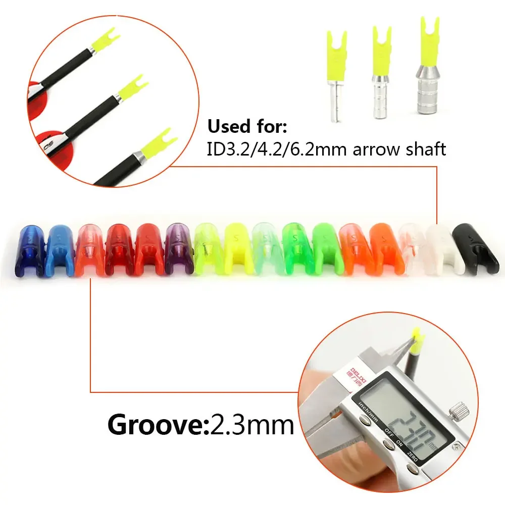 50pcs High Quality Plastic Arrow Pin Nocks Size S/L For ID4.2mm ID6.2mm ID3.2mm DIY Arrow Archery Accessory 5