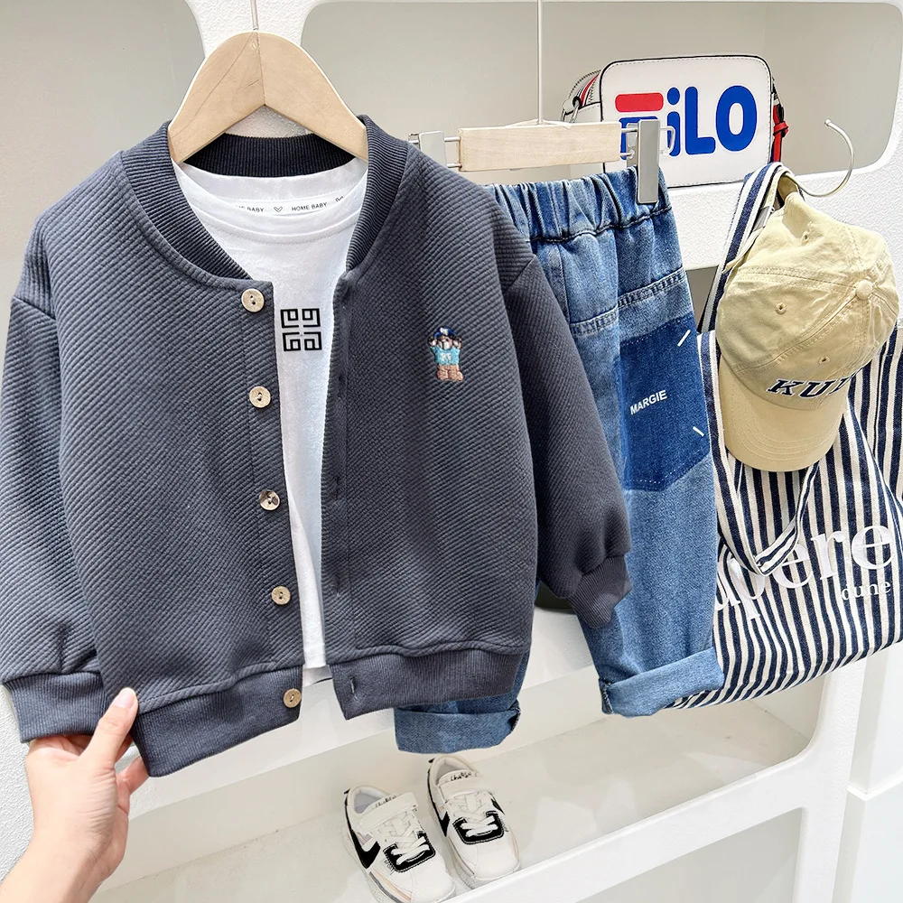 

New children's jackets, cartoon knitted cardigans for teenagers, boys' fashion jackets