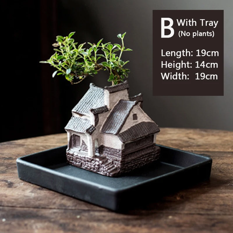 Nuttig Bonsai Training Bloempot Keramische Craft Plant Pot Planter Chinese Stijl Desktop Bloempot voor Tuin Yard Woonkamer Balkon Handig (Kleur: O