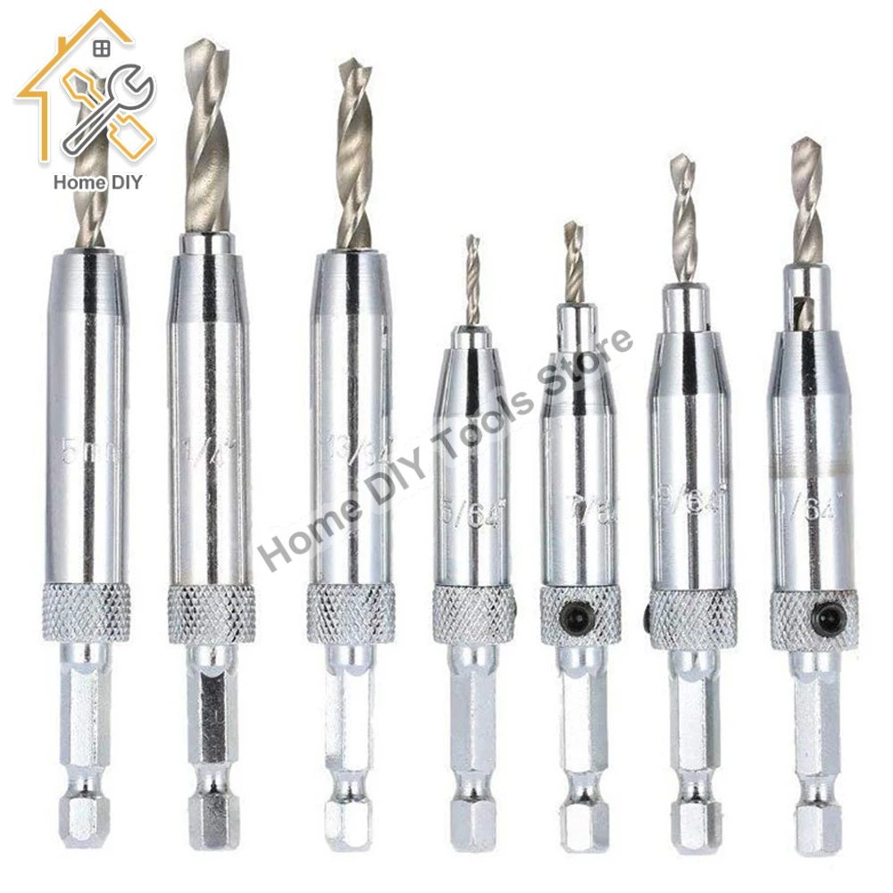 HSS Self Centering Hinge Drill Bit Door Window Cabinet Woodworking Hole Puncher Wood Reaming Tool Countersink Drill Bits Set