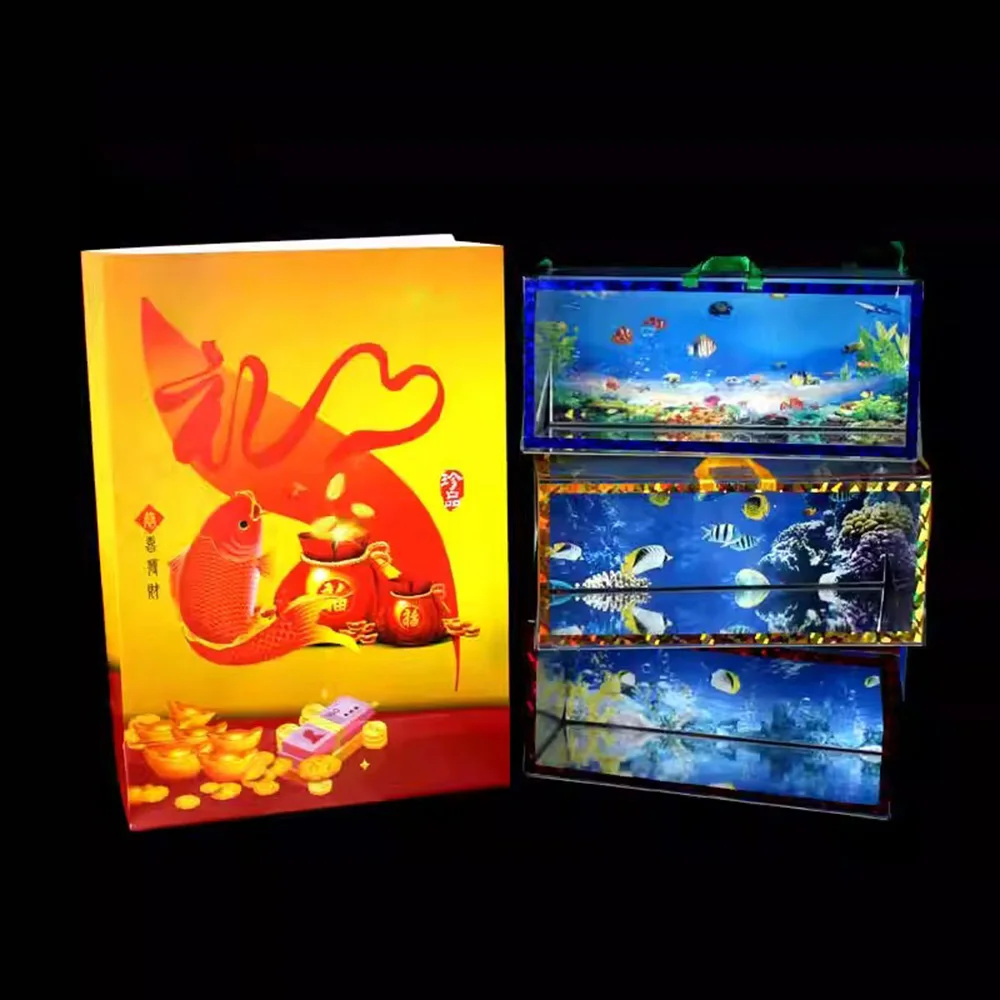 

Appearing Crystal Boxes Magic Tricks Transparent Box Production from Empty Flat Bag Stage Street Illusion Gimmick Mentalism Prop
