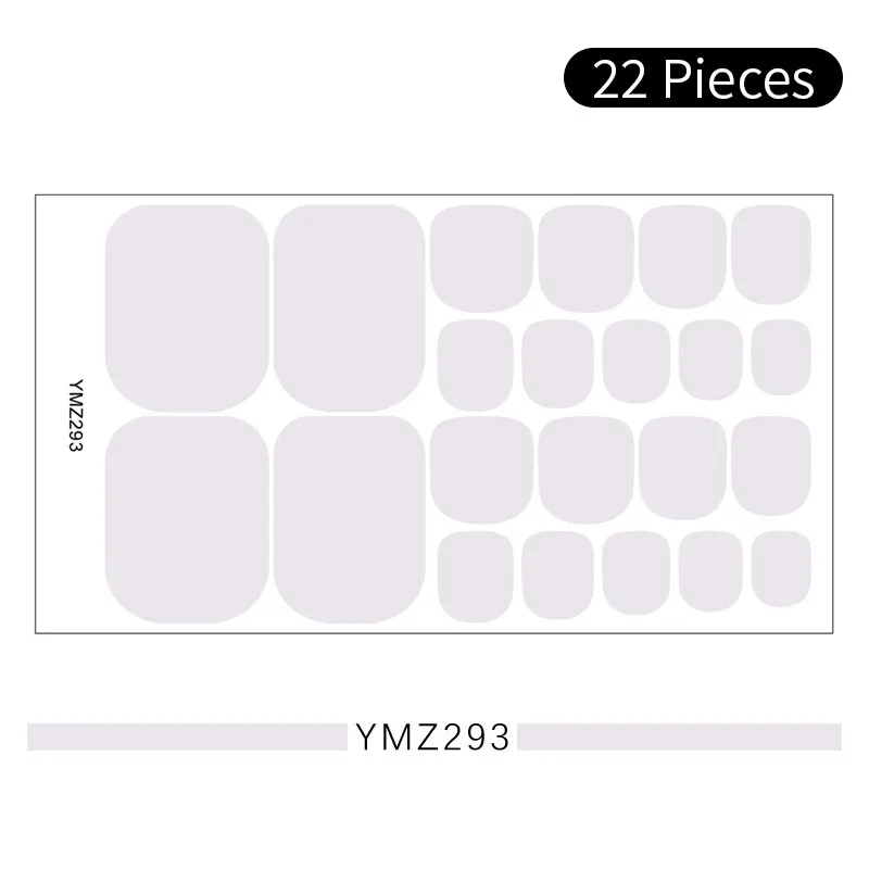 White Toe Nail Sticker Wraps Adhesive Decals Toenail Polish Strips DIY Foot Decals Manicure Full Cover Foot Stickers