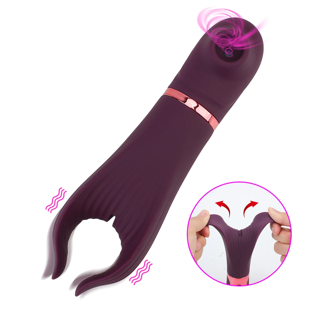 IN 1 2 Morsetti per capezzoli Vibratori succhiatori per donne Clitoride Sucker Ingrandimento del seno Giocattoli anali Masturbatore femminile_voghion.com