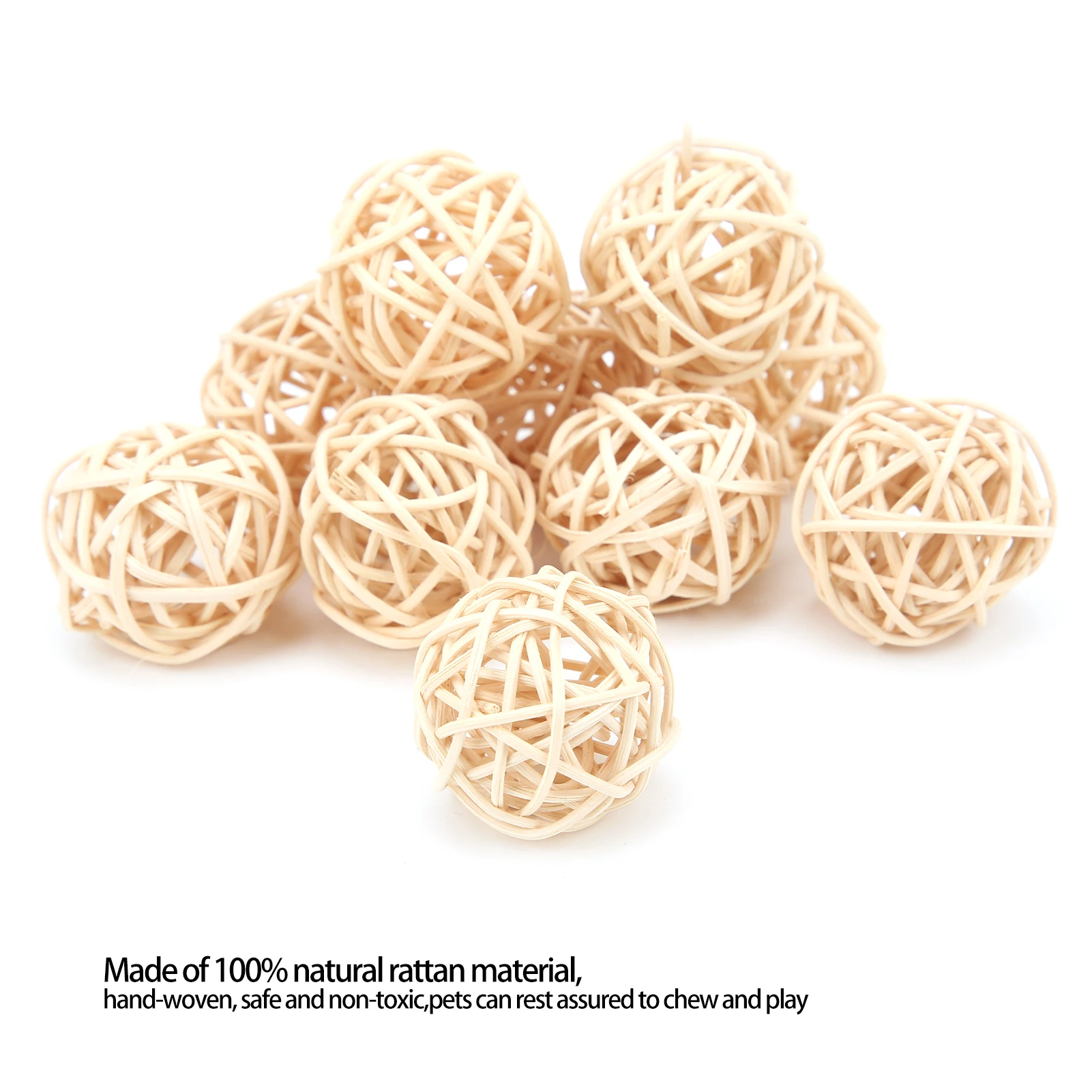 Sepak Takraw Toy Natural Color Rattan Safe and Harmless Parrot Small Animal Chew Toy for Parrot 2