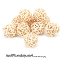 Sepak Takraw Toy Natural Color Rattan Safe and Harmless Parrot Small Animal Chew Toy for Parrot 2