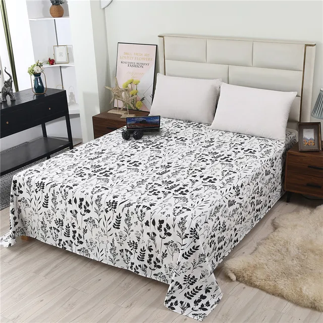 Drap plat en coton optique, impression de haute qualité, draps de lit divers, peut être personnalisé, 1 pièce 1