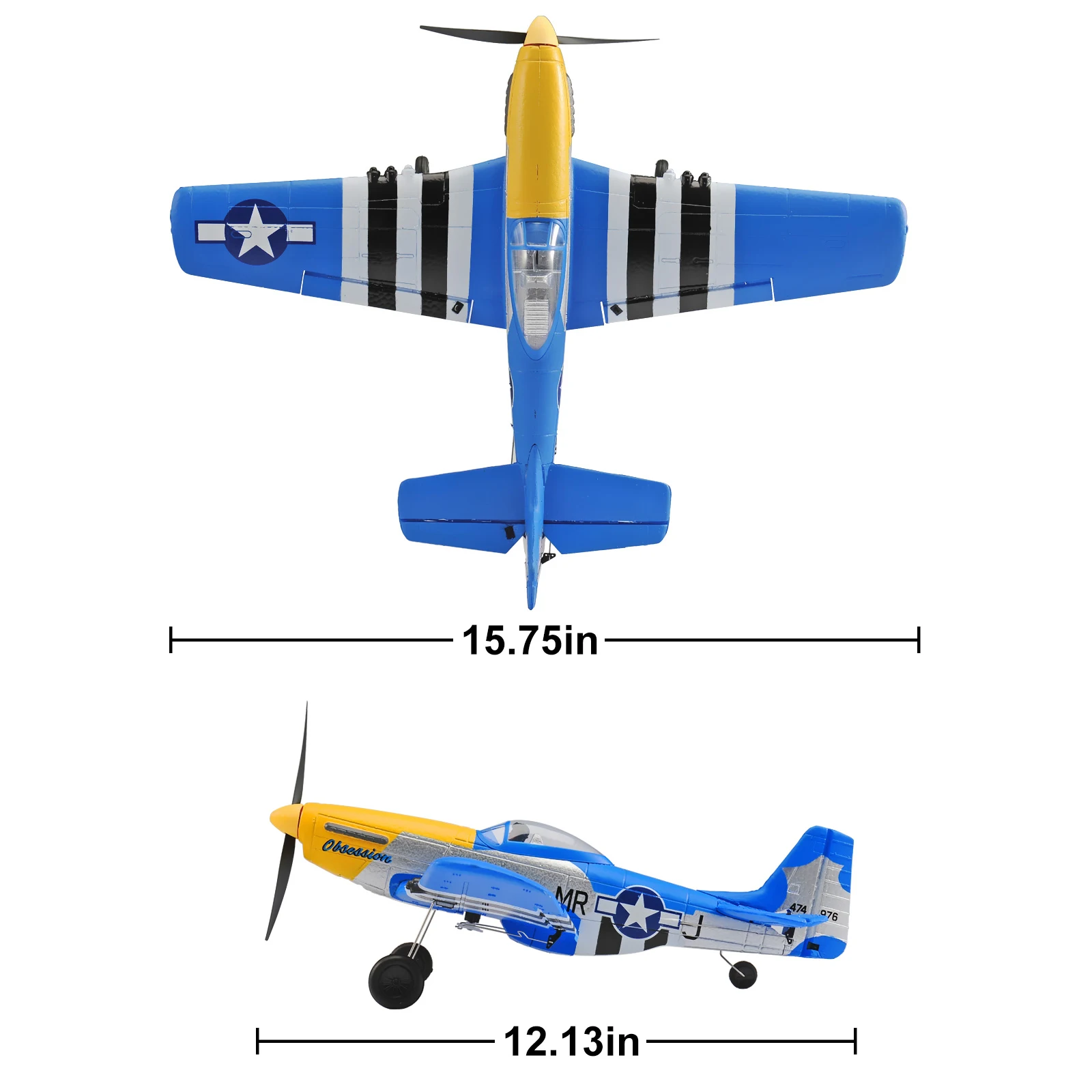 New P51D Airplane One-key Aerobatic 2.4G 4-Ch Plane Mustang Aircraft EPP 400mm W/Xpilot Stabilization System PNP