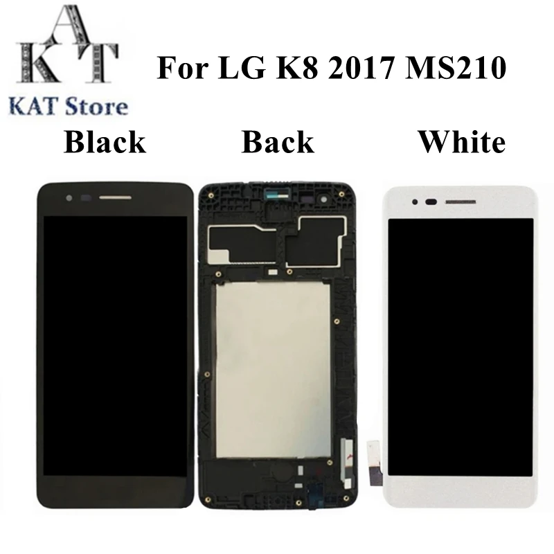 Дисплей KAT 5 0 "для LG K8 2017 Single SIM US215 M210 M200N ЖК-дигитайзер в сборе с рамкой для