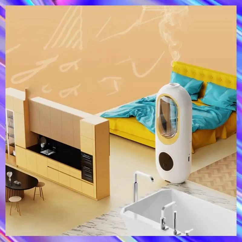 120Ml Essential Oil Diffuser Wall Mounted Aromatherapy Digital Display With Night Light Air Purifier Easy To Use Champagne Gold