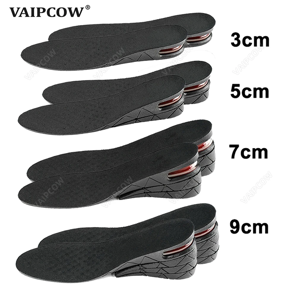 3-9cm Invisible Height Increase Insole Cushion Height Adjustable Shoe Heel insoles Insert Taller Support Absorbant Foot Pad