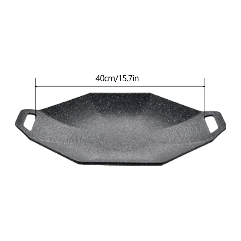 Korean Styles Octagon Barbecue Plate Non-stick Outdoor Camping Grill Pot Hangable Frying Pan BBQ Meat Pot Kitchen Accessories barbecue grill