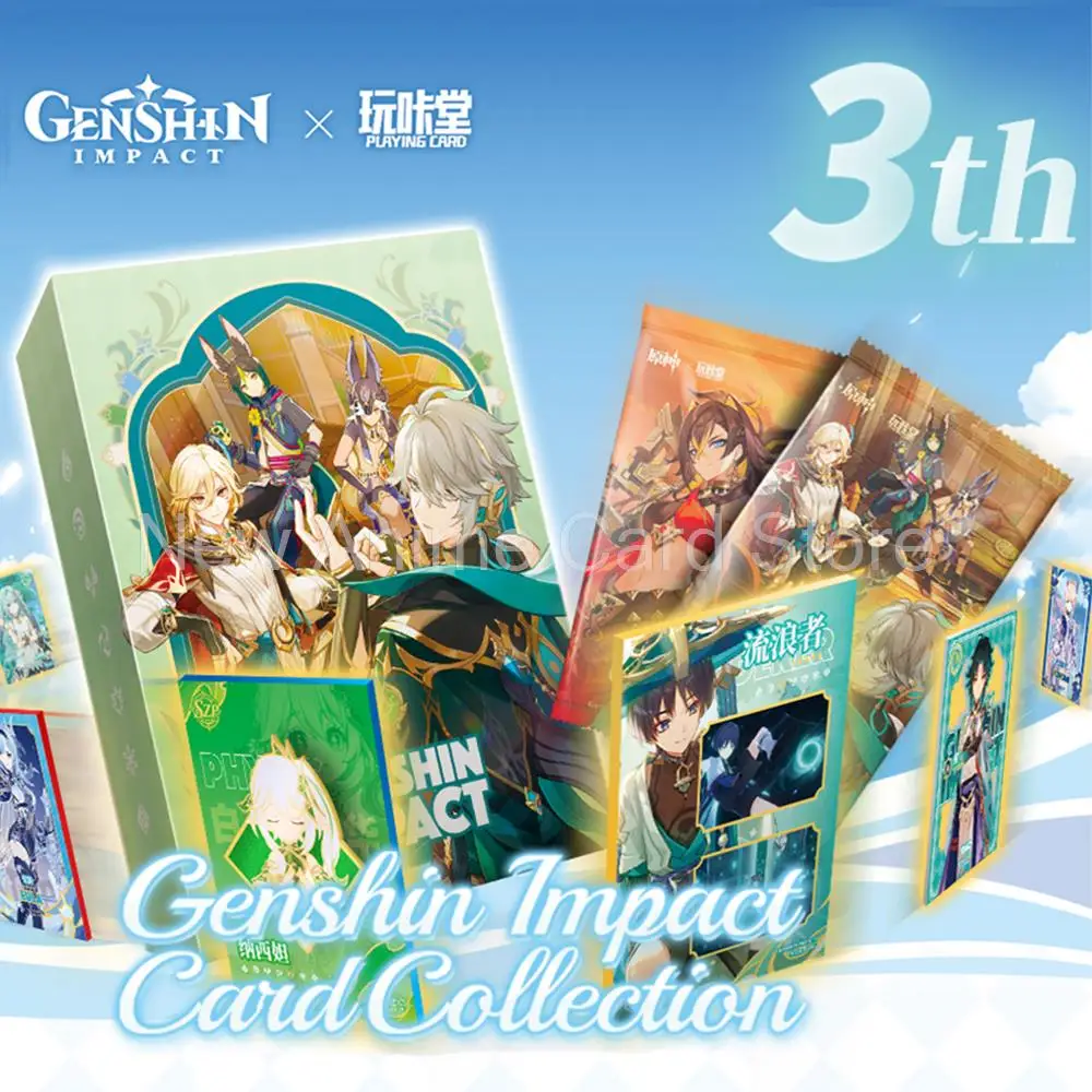 

Playing Card Genshin Impact Cards Collection for Children Small Frog Anime Figure Ganyu Hutao Keqing Desk Decoration Metal Card