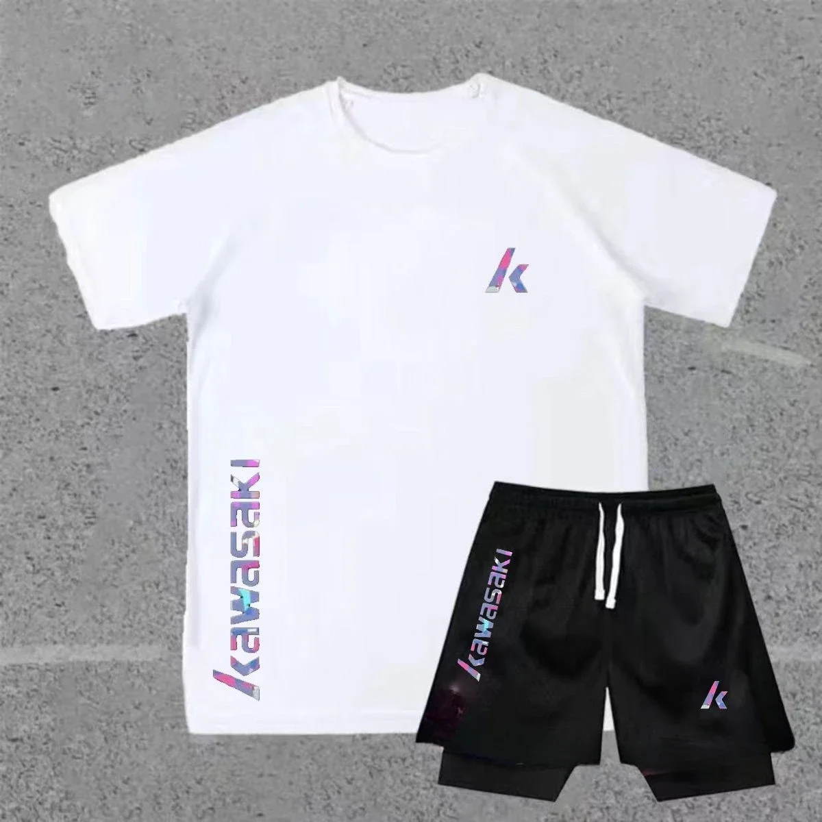Trendy Brand Summer DG Letter Printing New Men's Casual Short-sleeved T-shirt Shorts Set Five-point Pants Top Set Tracksuit