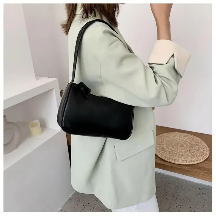 Retro PU Leather Womens Handbag - Vintage Shoulder Tote