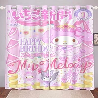 MINISO Sanrio Cute Living Room Blackout Cartoon Curtains Animated Bedroom Customisable Home Nursery Living Room Window Treatment 1