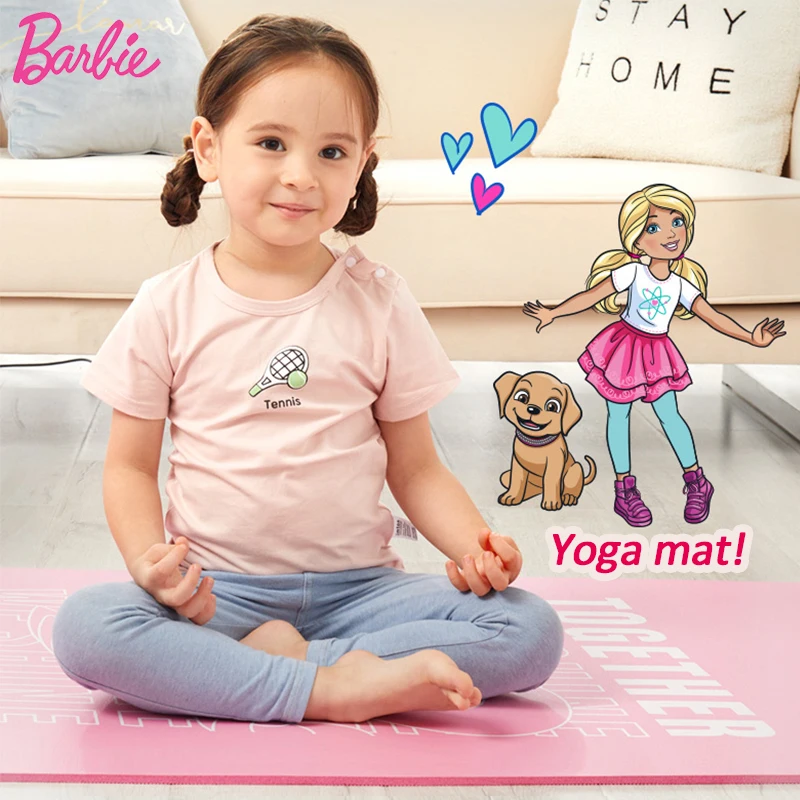 

Original Barbie Yoga Mat Classic Widening Lengthening Girls Sports Soft Comfortable Dance Fitness Mats for Kids Shock-absorbing