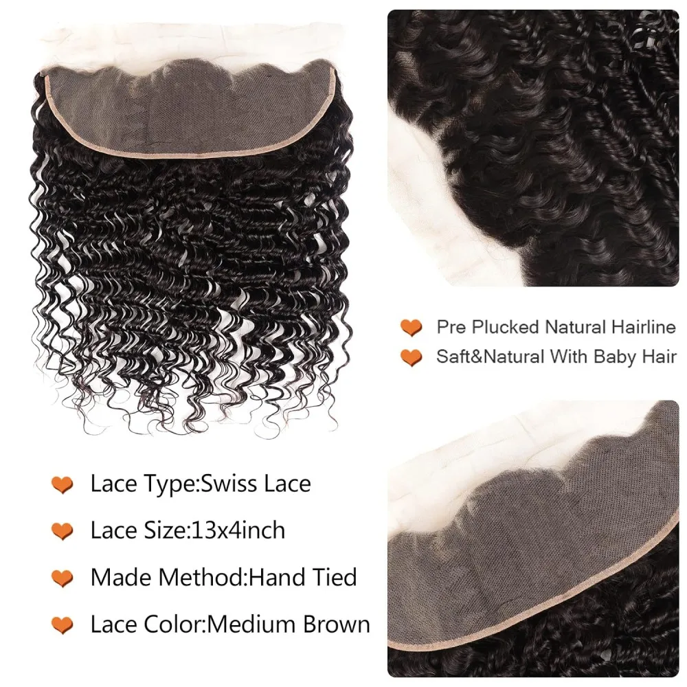 Human hair bundles with closure frontal for women