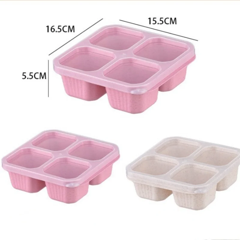 Reusable Plastic Square Bento Box Food Container with Lid