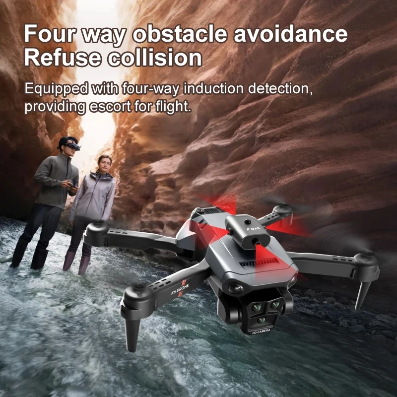 Drone 8K avec caméra HD, stabilisation, 2 batteries, jouet volant télécommandé
