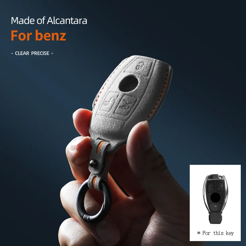 Per Mercedes Benz Cls Cla Gl R Slk Amg A B C S Class Car Key Case Alcantara Suede Smart Remote Portachiavi Protector Accessori
