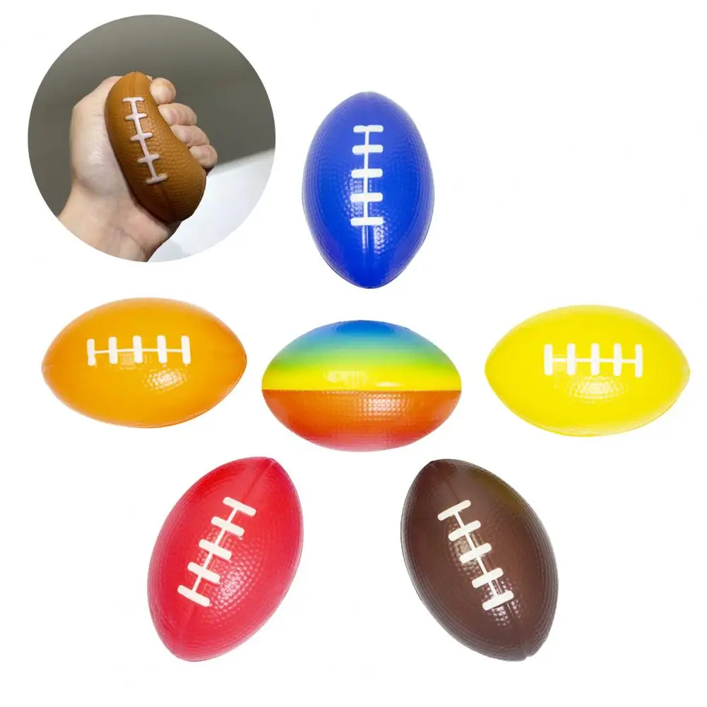 12Pcs Mini Rugby Ball PU Foam Sponge Squeeze Football Anxiety Relief Football Training Stress Ball Baseball Tennis Toys for Kids