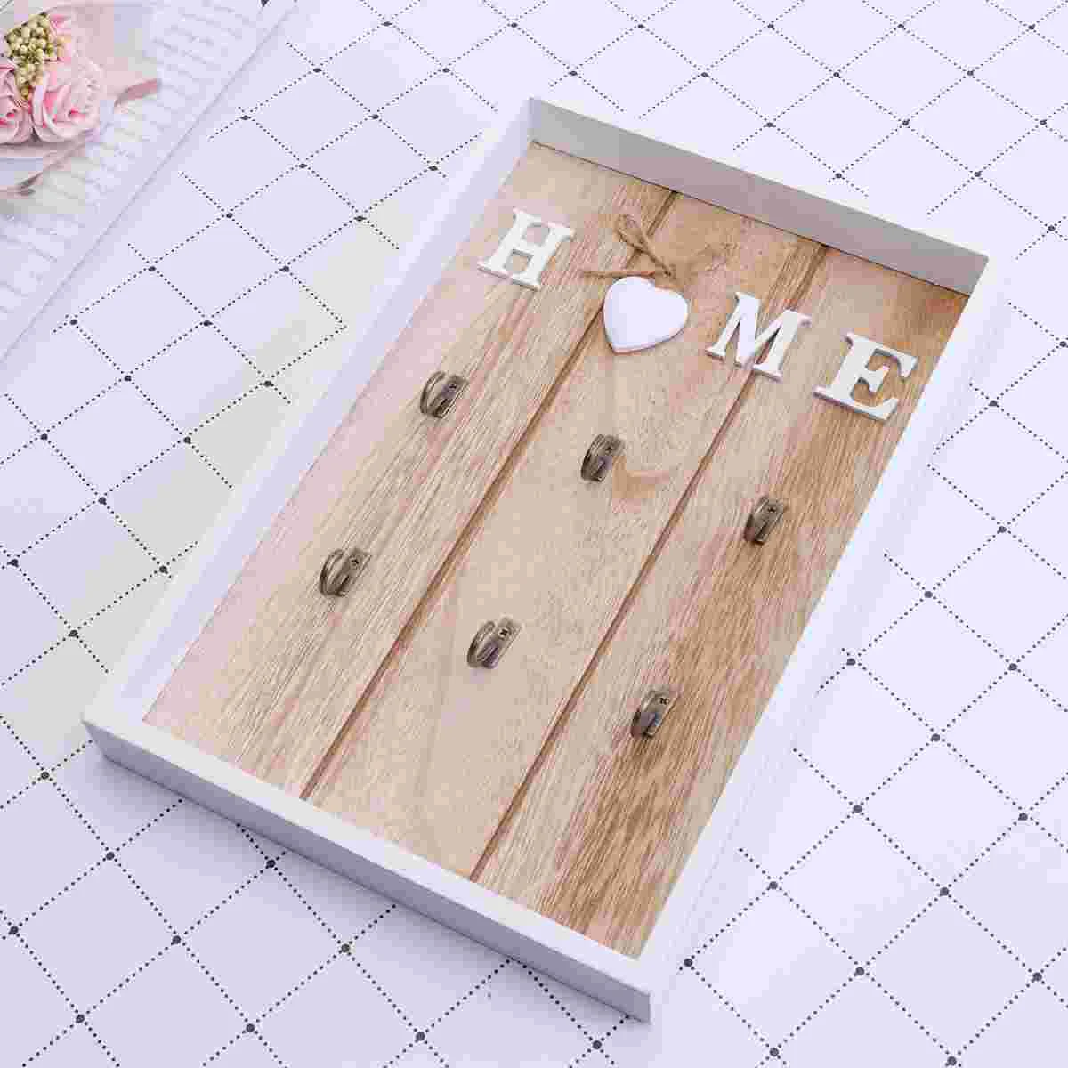 

1PC European Style Wooden Storage Box Multifunctional Wall Key Bag Clothes Hook Storage Shelf for Home Wall Decoration (HOME)