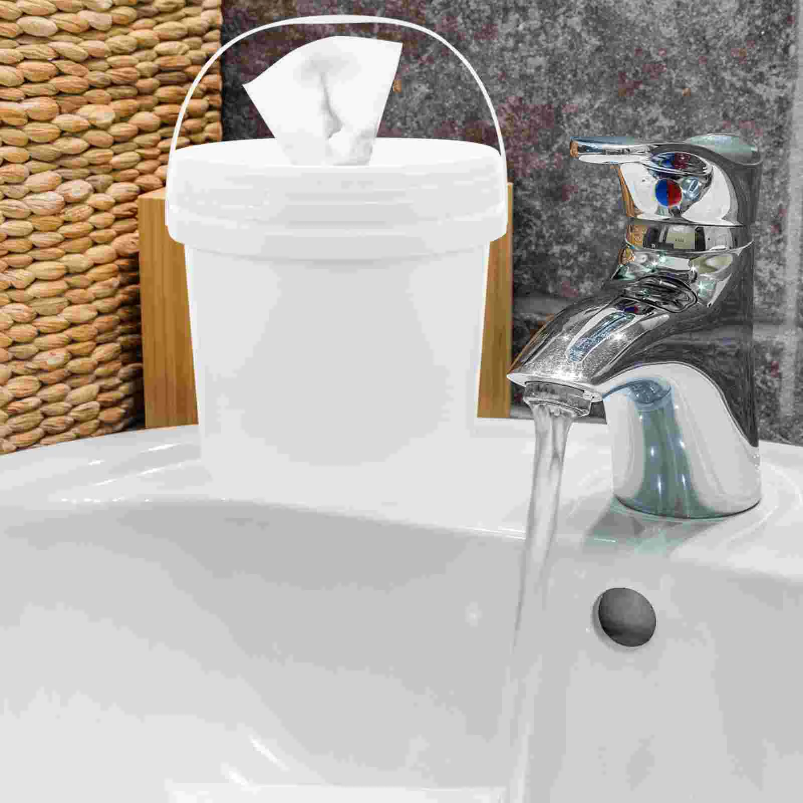Wipes Container Wet Bucket Diapers Holder Case for Car White Cleaning Dispenser 4