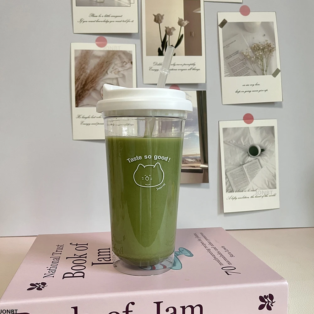 355/473ML Clear Plastic Water Bottle with Straw & Tea Strainer – Transparent Coffee Cup... - SKU PWB12373 - UGI Packaging