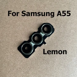 Back Camera Glass Lens Replacement with Frame Cover Adhesive Sticker (Lemon)