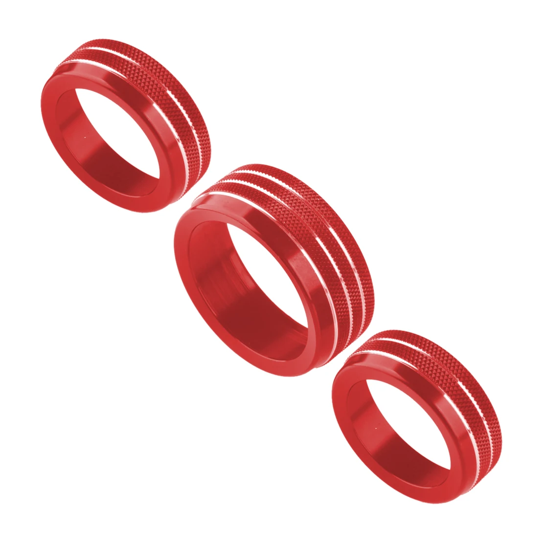 

3 шт./компл. центральная консоль AC климатическая кнопка переключения громкости поворотная ручка кольцо крышка красный подходит для Jeep Grand Cherokee 2014-2021