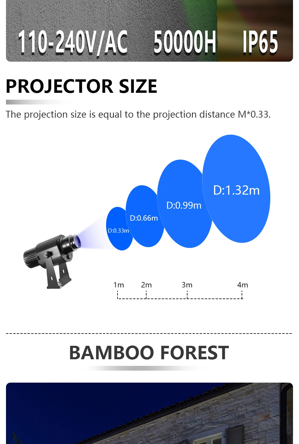 Projecteur publicitaire, logo/image personnalisable