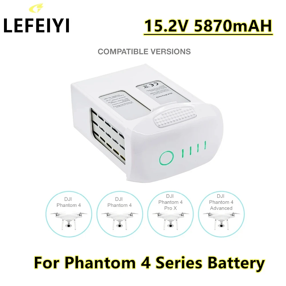 

LEFEIYI Drone Battery for DJI Phantom 4 Pro/4 for Phantom 4 Advanced 15.2V 5870mAh High Energy Intelligent Spare Flight Battery