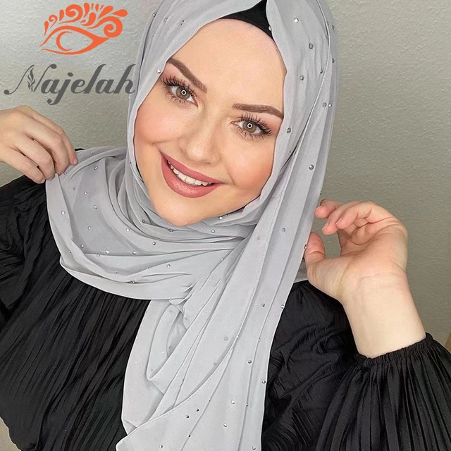Muslim Pearl Chiffon Hijab Abaya Hijabs For Woman Abayas Jersey Scarf  Islamic Women Dress Turbans Turban Head wrap Instant Shawl - AliExpress