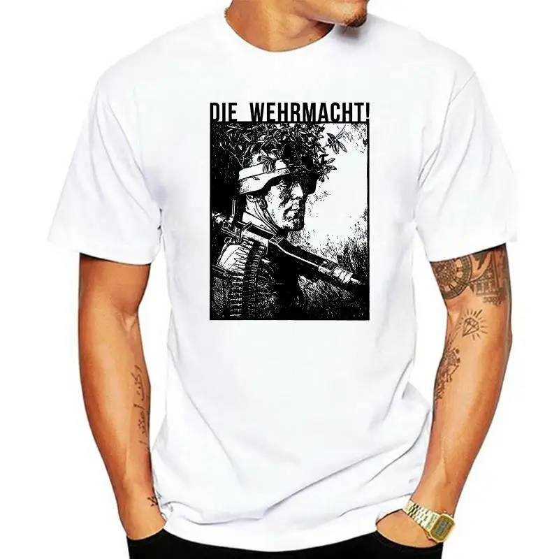Stampa T Shirt Uomo Summer Style Fashion Die Wehrmacht T Shirt Heer Soldaten Fanterie Division Stahlhelm 032588