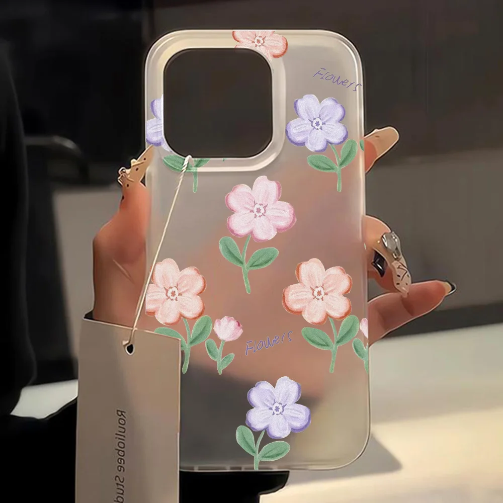 thumbnail image 1 of Funda de flores de lujo para iPhone 15 Pro Max Fundas para iPhone 11 14 Pro Max 12 13 Mini 16 Plus Fundas protectoras suaves mate Funda, 1 of 5