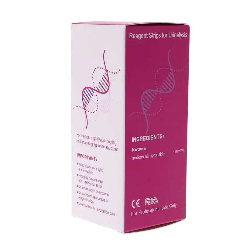 100 Strisce/Set Carta Per Test Chetonici Urina Per Diete Chetogeniche Atkins E Paleo