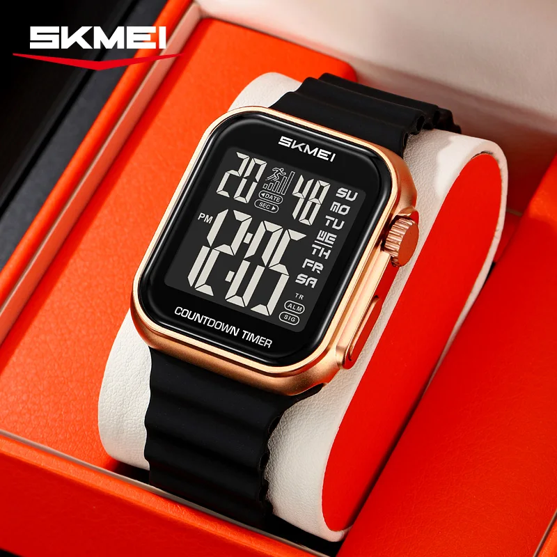 SKMEI 2269 Sport Digital Watch For Man Fashion Luxury Countdown Clock Waterproof Stopwatch 2Time Top Brand Electronic Wristwatch 4