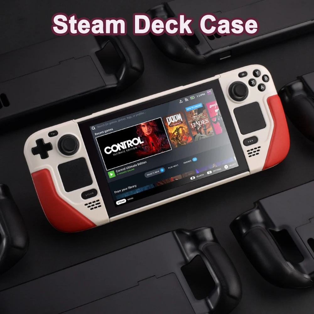 Protective Case For Steam Deck Soft Flip Leather Cover With Stand Full