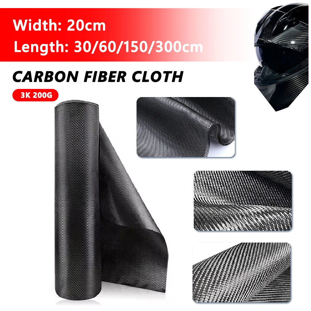 Tela de fibra de carbono Lisa para coche comercial, equipo deportivo,  30/60/150/300cm, 3K, 200g, sm0.2 mm de espesor - AliExpress