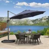 10 Feet Patio Umbrella Outdoor Cantilever Round Umbrella Aluminum Offset Umbrella with 360-degree Rotation for Garde 1