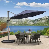 10 Feet Patio Umbrella Outdoor Cantilever Round Umbrella Aluminum Offset Umbrella with 360-degree Rotation for Garde 1